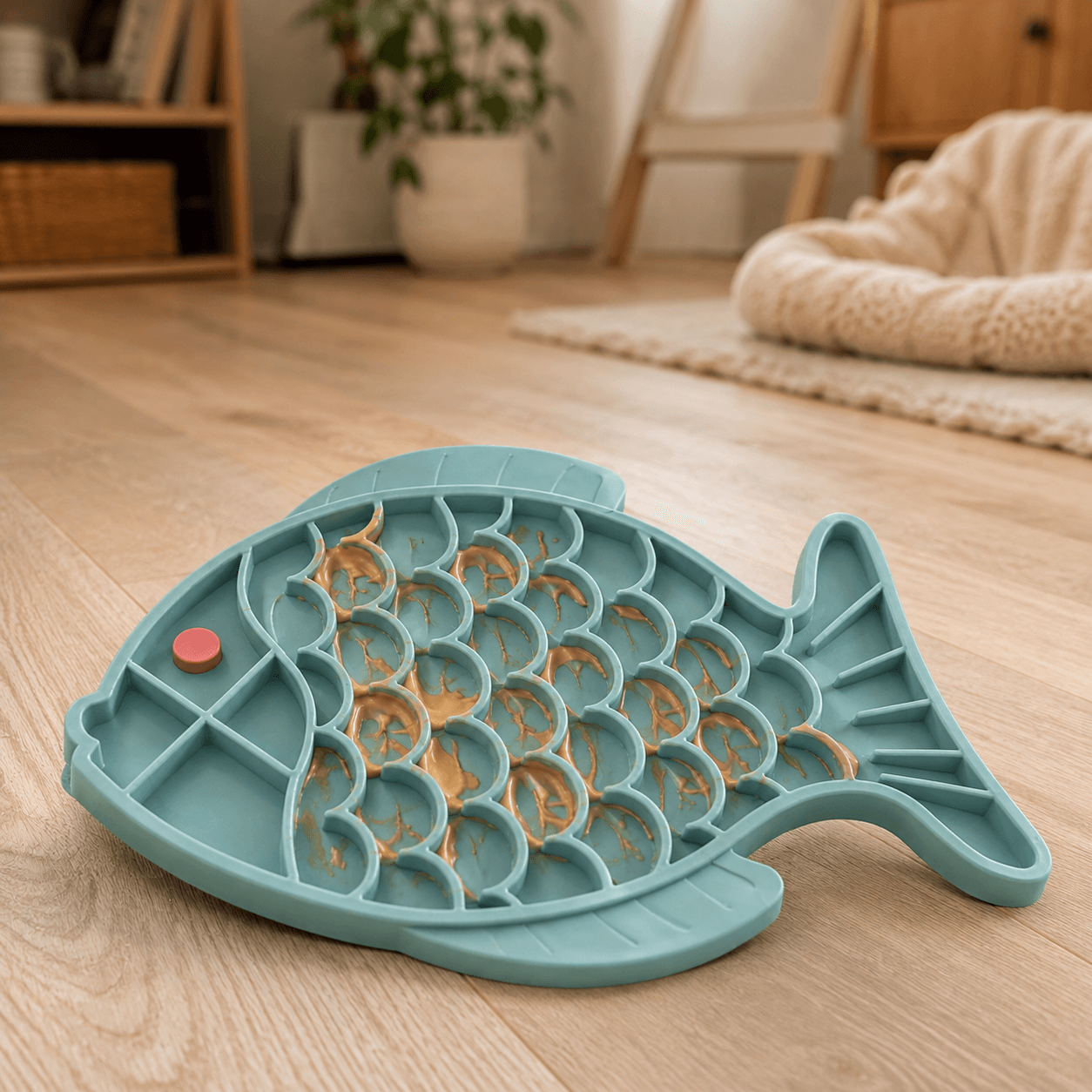The fish-shaped Soothe Mat shown at full size